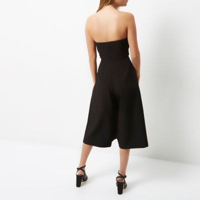 Black bandeau culotte jumpsuit